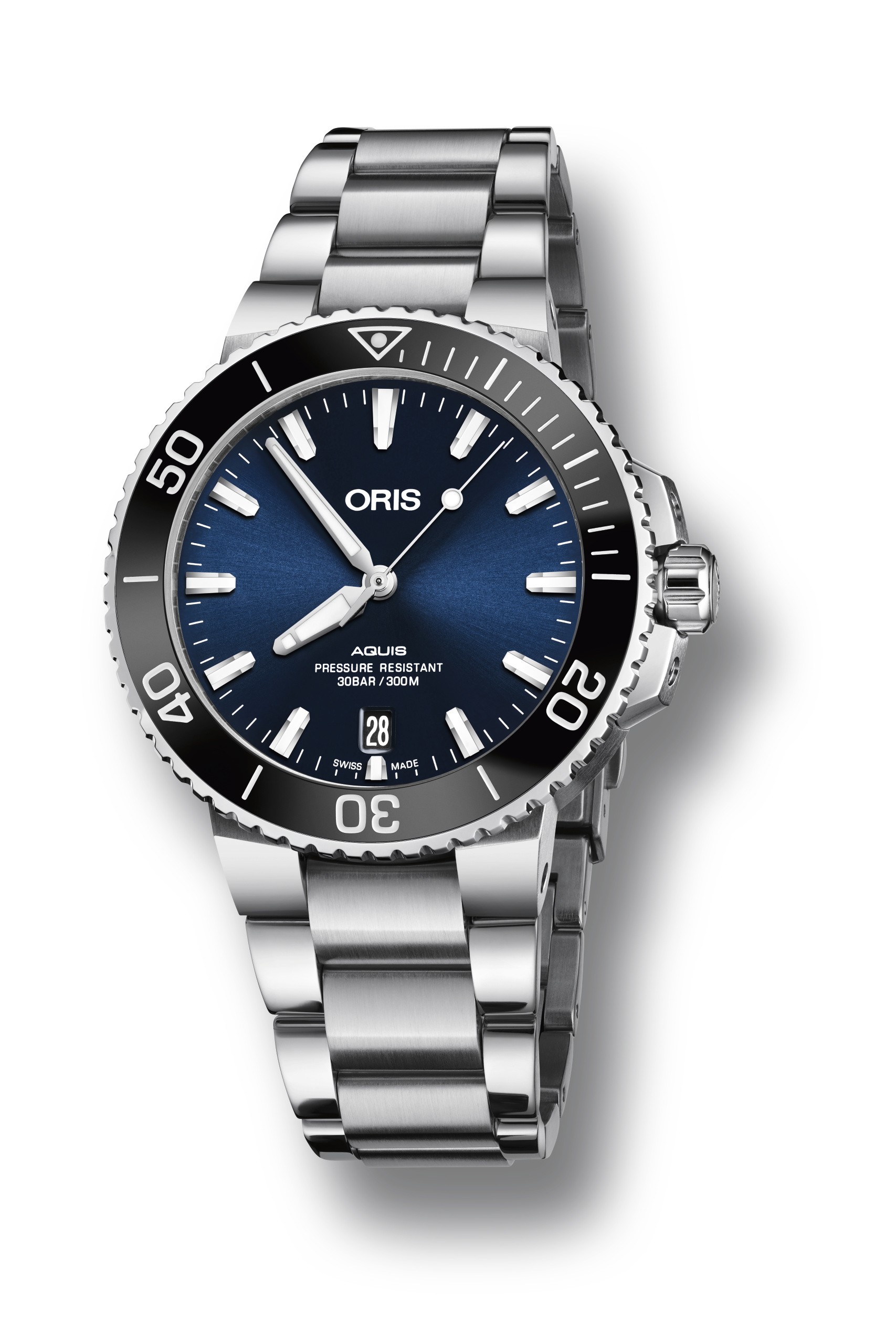 Oris Aquis Date Deep Blue Dial, Stainless Steel Watch Image